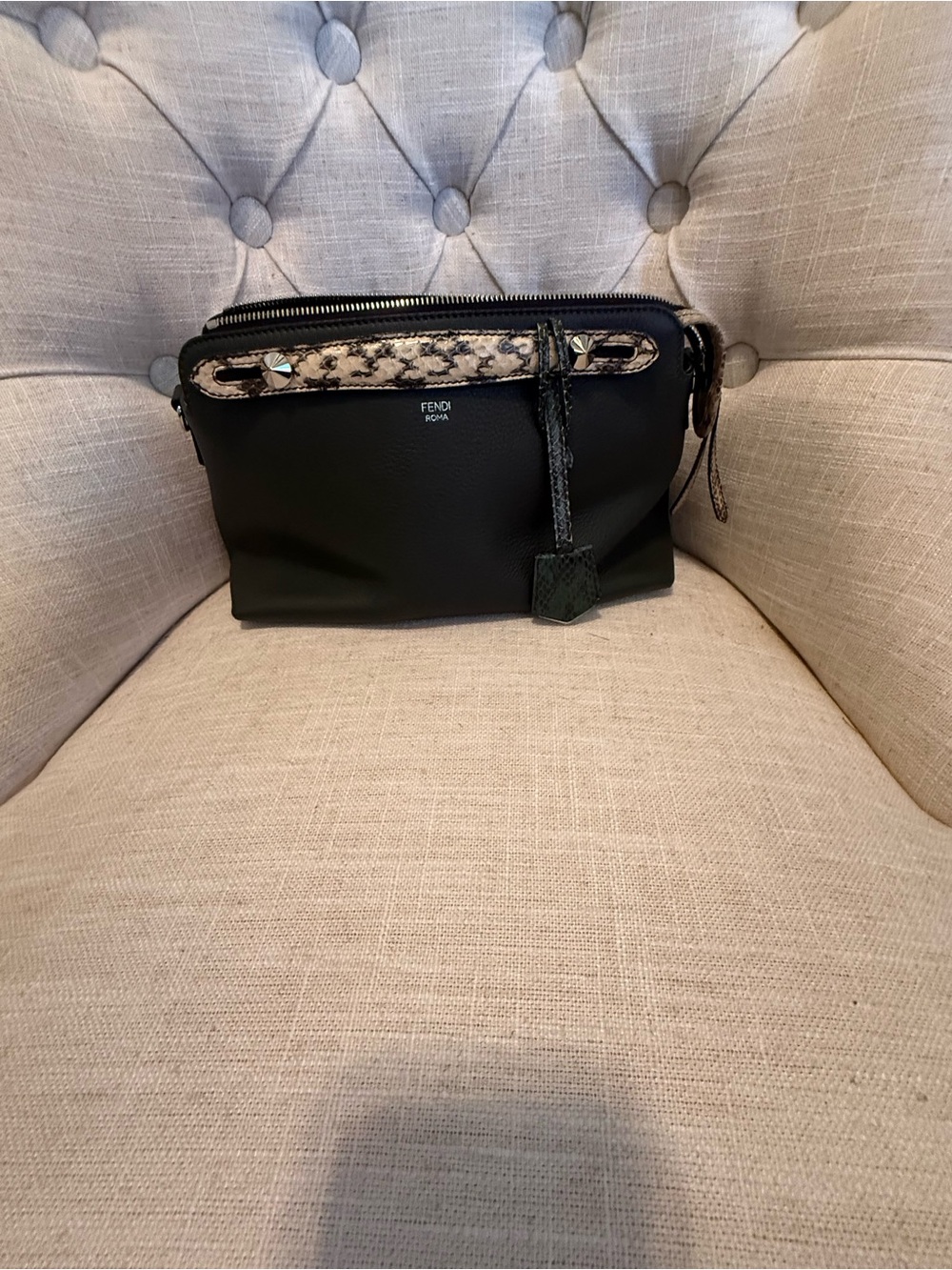 Fendi Dark green By the Way with Snakeskin Accent